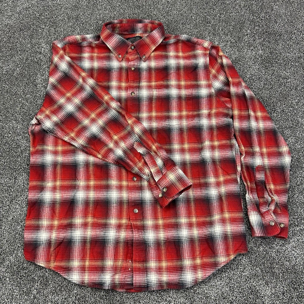 Pendleton Flannel Woolen Mills Mason Mens XL Cotton Plaid Button Up Shirt