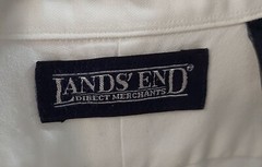 Lands End men L/s button up.Regular standard ivory 16 34 Cotton Poly Mm7