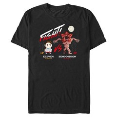 Men’s Stranger Things Eleven vs Demogorgon Pixels T-Shirt