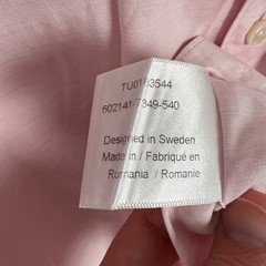 Stenströms Fitted Body Pink Button Down Shirt Mens Size 17 43 Twofold Cotton