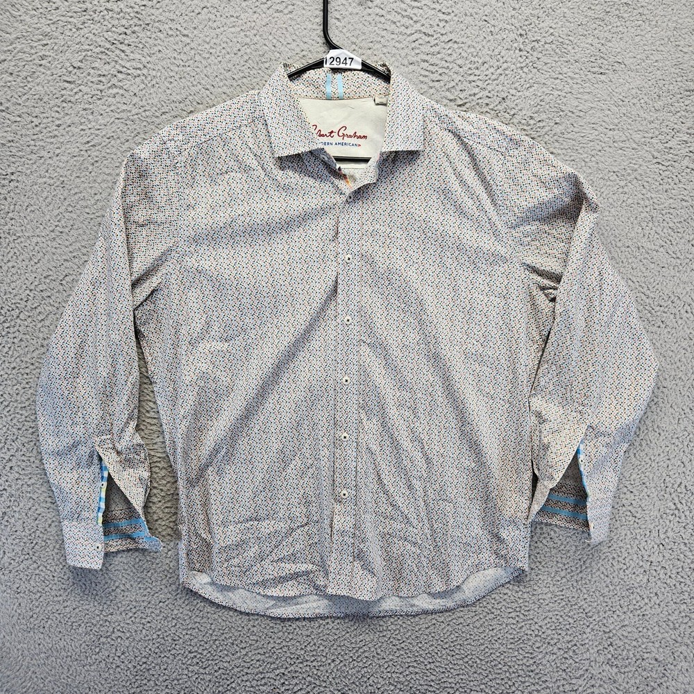 Robert Graham Shirt Mens XL Modern American Tailored Fit Long Sleeves Button Up
