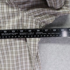 Claiborne Shirt Mens 2XL XXL Slim Fit Stretch Pocket Button Plaid Short Sleeve