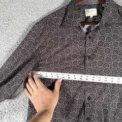 Con.Struct Shirt Button Down Men’s Large 4-Way Stretch Black Geometric Dot Slim