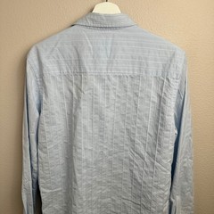BKE Slim Fit Stretch Button Down Shirt Size M Slim Light Blue Textured Stripe