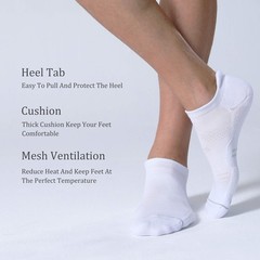 6 PCS Mens Running Ankle Socks with Cushion Low Cut Athletic Sport Tab