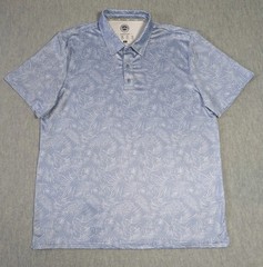 Flag & Anthem MadeFlex Golf Performance Polo Shirt Mens L – Light Blue Palm Leaf