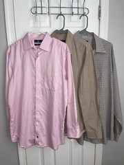 BUNDLE OF 3 Dress Shirt Mens Button Up Shirt Long Sleeve, Multiple size