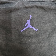 Nike Jordan Air Flight T-shirt Men X-Large Black w/ Yellow & Purple Logo Print