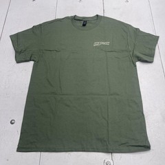 Gildan CJRC Shirt Mens Large Green Car Racing Graphic Tee Heavy Cotton