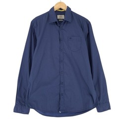Camel Active Men Button-Up Shirt Cotton Blue Long Sleeve Regular Fit M