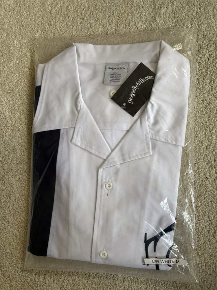 New Mens Vintage White Tribal Dress Shirt Designs By Attila Medium