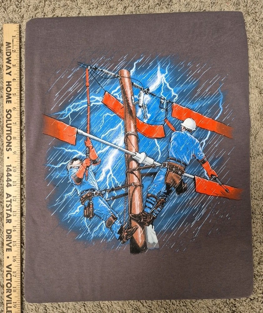Lineman Lineworker Power Design Great Gift T-Shirt Mounted on Cardboard