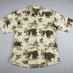 Turkey Hunting Shirt Mens XL All Over Print Button Front Outdoor Wildlife