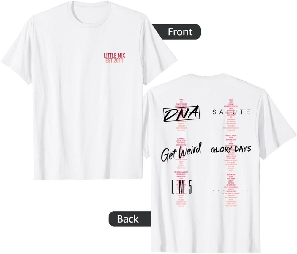 ( Front & Back )Little Mix – Small Gradient Logo Album List T-Shirt