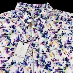 Robert Graham Performance Stretch Geometric Paisley Short Sleeve Shirt XL