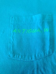 Vintage Lobster Shirt Mens Medium Teal Single Stitch Pocket Tee Beach Coastal