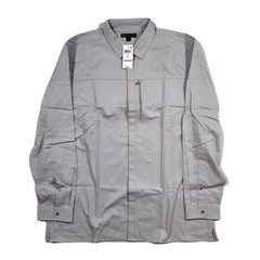 INC Zip Pocket Shirt Men XL Solid Stucco Grey Regular-Fit $65 NEW