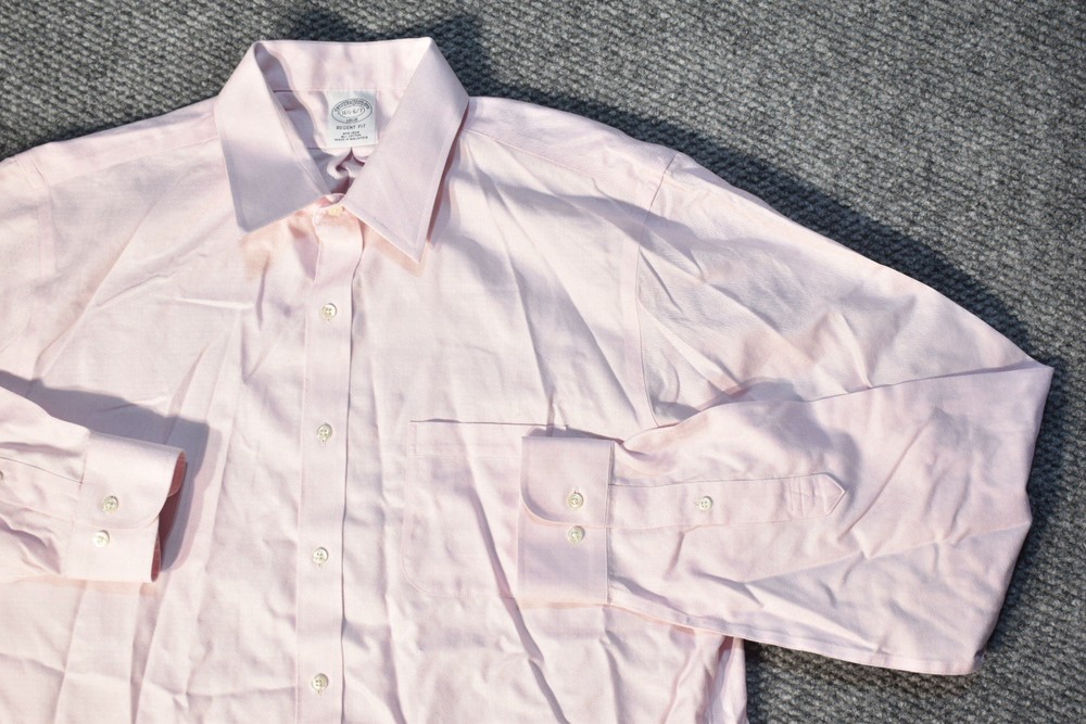 Brooks Brothers Regent Pink Herringbone Button Down L/S Non Iron Shirt 16.5 6/7