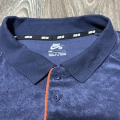 Nike SB Deck Terry Cloth Skateboarding Polo Navy Blue DD0372-410 Men’s Size XL