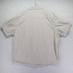 Claiborne Shirt Mens 2XL XXL Slim Fit Stretch Pocket Button Plaid Short Sleeve