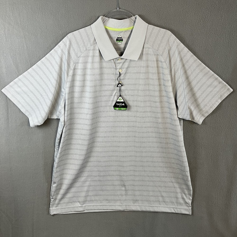 Bolle Men’s Performance Quick Dry Tech Polo Shirt Size XXL Gray NWT