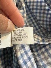 JOHNNIE-O Prep-Formance Performance Nylon Viscose Stretch Blue/grey Plaid Sz L