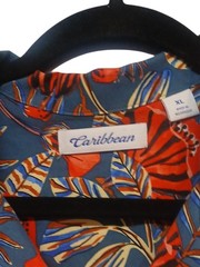 Caribbean – Navy Blue Shirt With Multi Colored Tropical Floral Print, Big XL,…