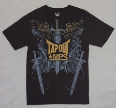 Tapout MPS TShirt Mens Sz M Brown Graphic Swords Skulls MMA Y2K
