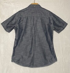 Marc Ecko Cut & Sew Deadly Threads Men Shirt Size XL Blue Short Sleeve Button Up