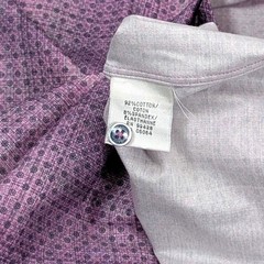Bugatchi OoohCotton Tech 8 Way Stretch Geometric Shirt Mens 3XL Purple