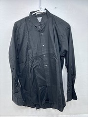 New Classix Black Long Sleeve Button Up English Shirt Medium II-35
