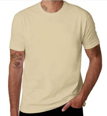 Solid Color Basic Short Sleeve T-Shirt, Regular Fit Casual Streetwear for Men