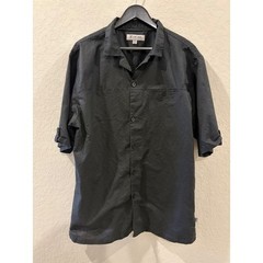 Stacy Adams Mens XXL Black Short Sleeve Button Down Camp Shirt Notched Collar