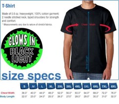 JIMI HENDRIX-GUITAR BLACKLIGHT-GLOWS BLACKLIGHT-T-SHIRT S-M-L-XL-2X,3X-4X-5X-6X