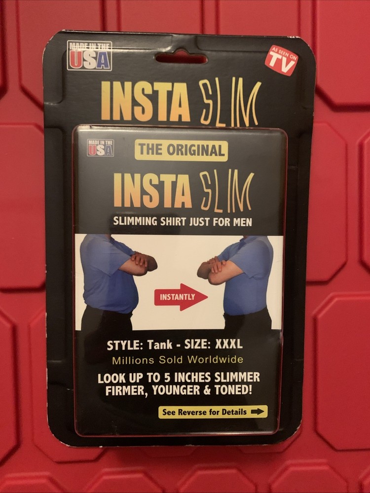 INSTASLIM Men’s Muscle Tank Compression T-Shirt – White Size 3XL Insta Slim
