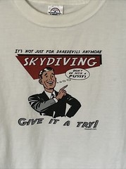 SKYDIVING “Give It A Try” Funny Sarcasm Quote Graphic T-Shirt Adult Size Large