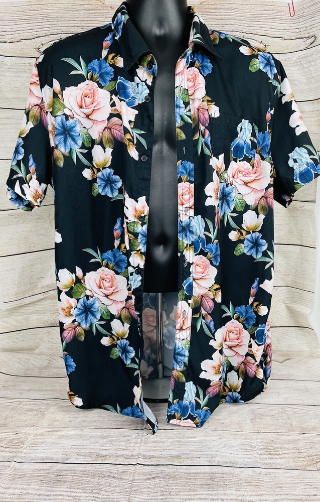 BLEECKER & MERCER Men’s Sz XL Floral Tropical Short Sleeve Casual Shirt