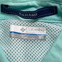 Columbia PFG Bahama II Fishing Men’s Small Shirt Short Sleeve Mint Green Aqua