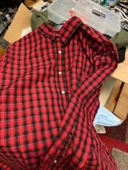 PLAID Button Up Shirt 2-X Large Multi Color 55% cotton 45% Poly NEW