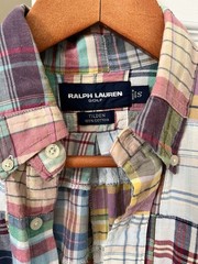 Polo Ralph Lauren Golf Tilden Patchwork Madras Shirt Size S Small EUC