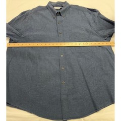 Bill Blass Button Down Shirt Mens XL French Blue Cotton Long Sleeve Casual E05