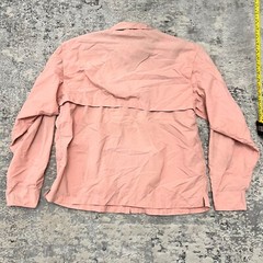 Mens Large Simms Button Down Vented Fishing Shirt Pink Cargo Chest Pocket