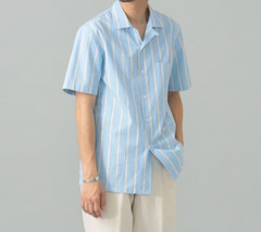 (ASK availability First) BEAMS GUY ROVER Sand stripe open collar shirt NEW