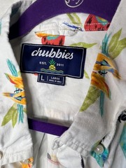 Chubies Cotton blend button down Tropical parrot print L