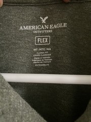 Men’s American Eagle Core Flex Classic Fit Olive Knit Polo Shirt Med Tall MT