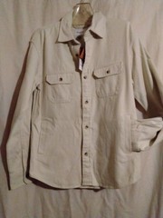 Men’s Vintage Long Sleeve Utility Shirt – Goodfellow & Co Beige SMALL NWT