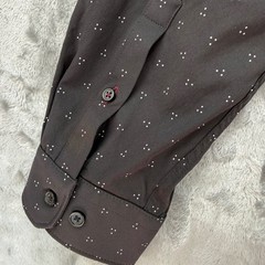 Express Performance Extra Slim Mens Large Black Micro Dot Stretch Dress Shirt L