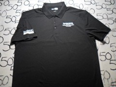 Large Construction Equipment & Services Black Polo 100% Poly Shirt