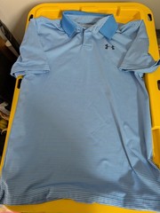 Under Armour Men’s Playoff Core Polo Blue Stripe Size Samll