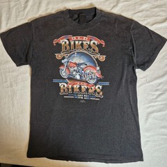 Vintage 80s 3D Emblem Old Bikes & Bikers Shirt M/L Motorcycle Biker Tee